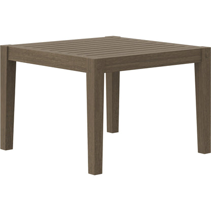 Galt Square Teak Side Table by Evans & Londeen in weathered gray. Made from teak in a transitional style.