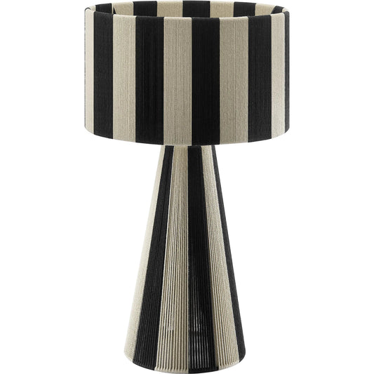 Limestone Handwoven Cotton Thread Striped Table Lamp by Evans & Londeen. Made from cotton thread in a unique style.