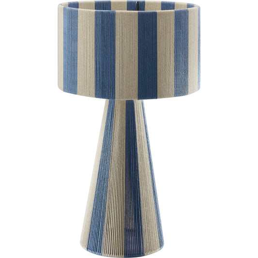 Limestone Handwoven Cotton Thread Striped Table Lamp by Evans & Londeen. Made from cotton thread in a unique style.