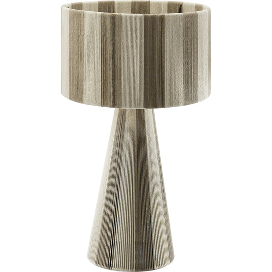 Limestone Handwoven Cotton Thread Striped Table Lamp by Evans & Londeen. Made from cotton thread in a unique style.
