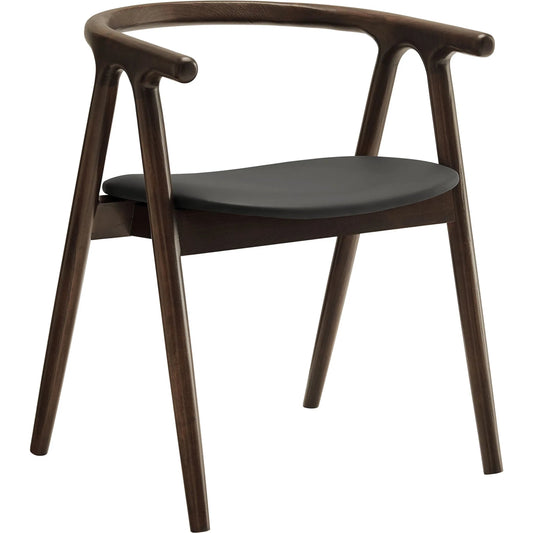 Balderson Vegan Dining Chair by Evans & Londeen. Made from vegan leather, wood in a unique style.