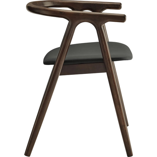 Balderson Vegan Dining Chair by Evans & Londeen. Made from vegan leather, wood in a unique style.