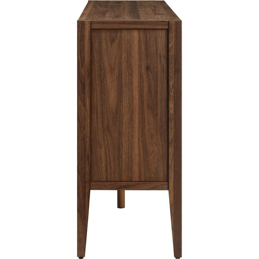 Arecibo 72" Glass Door Sideboard Storage Display Cabinet by Evans & Londeen in walnut. Made from glass door in a traditional style.
