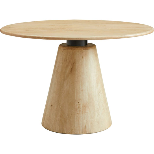 Barranquitas 47" Round Wood Dining Table by Evans & Londeen in natural. Made from wood in a unique style.