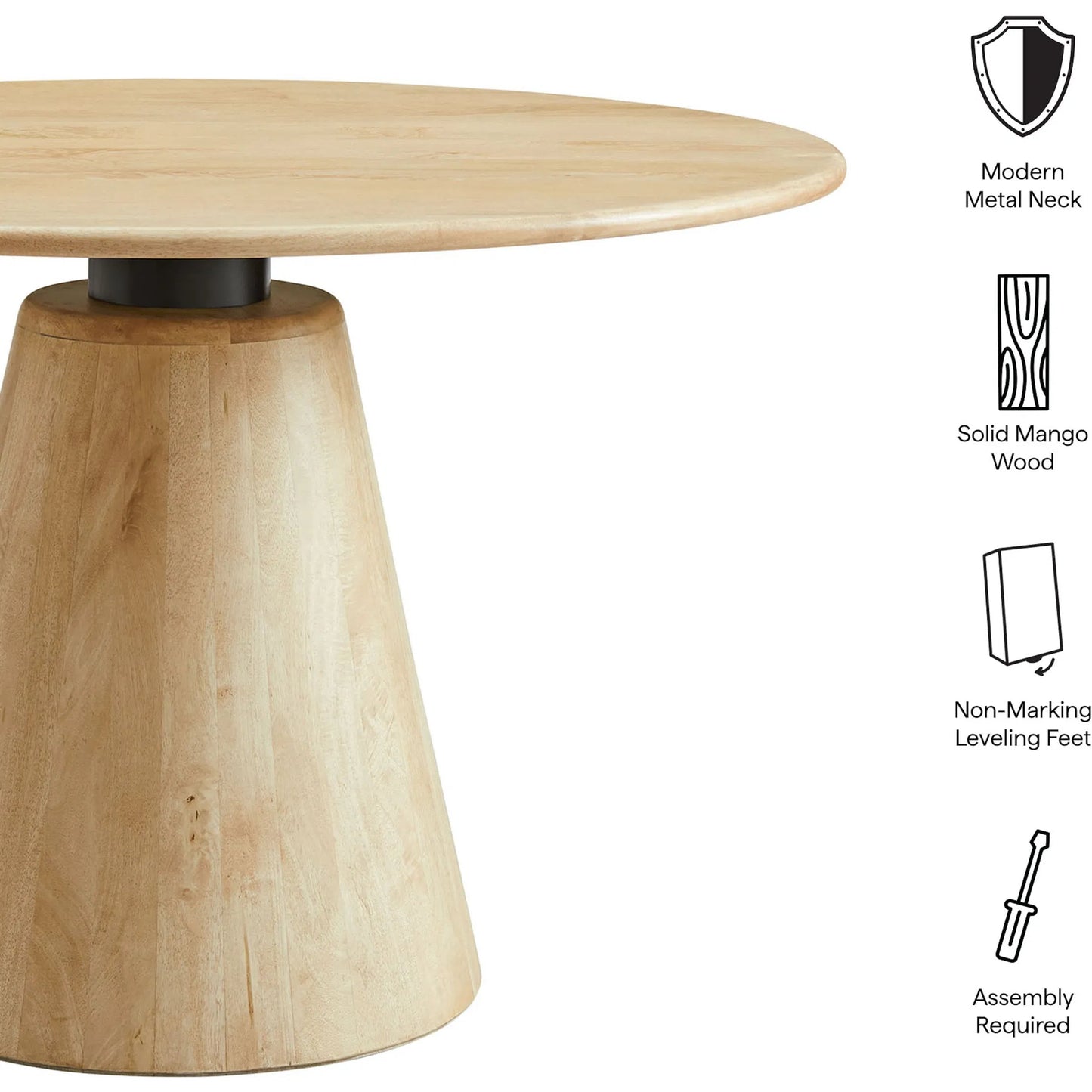 002 SI-2453553 | Additional Silo | Barranquitas 47" Round Wood Dining Table by Evans & Londeen in natural. Made from wood in a transitional style.