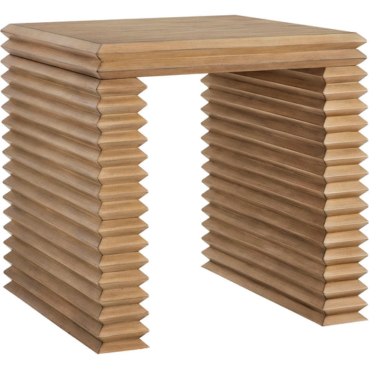 Real Square 24" Stacked Design End Table by Evans & Londeen in weathered oak. Made from unique in a transitional style.