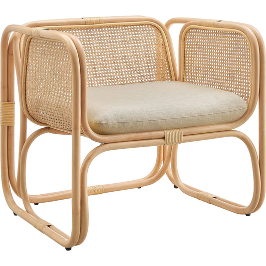 Avon Natural Rattan Accent Armchair by Evans & Londeen. Made from natural rattan in a traditional style.