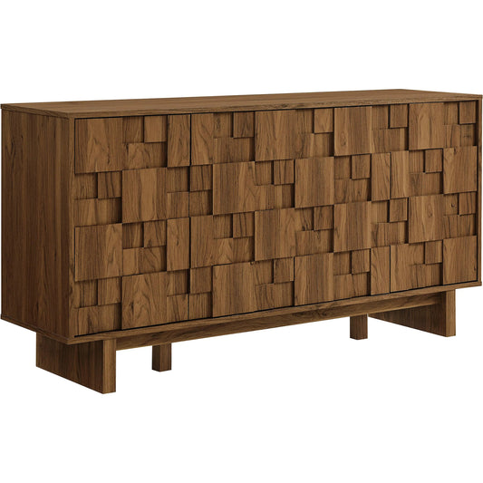 001 SI-2453607 | Primary Silo | Archuleta 59 Inch 4 Door Geometric Sideboard by Evans & Londeen in walnut. Made from unique in a traditional style.