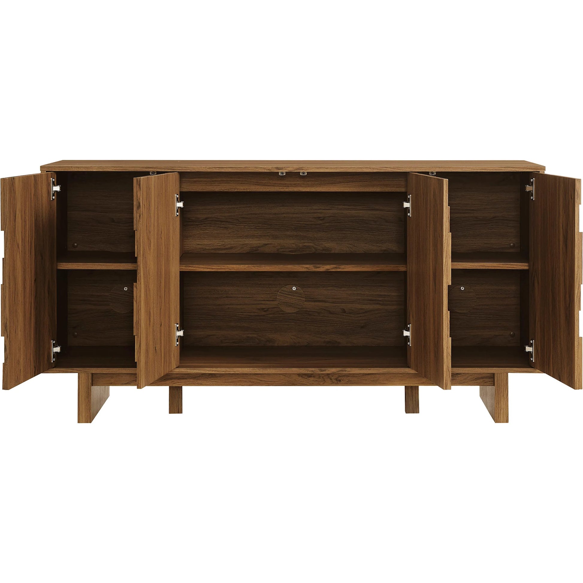 Archuleta 59 Inch 4 Door Geometric Sideboard by Evans & Londeen in walnut. Made from unique in a traditional style.