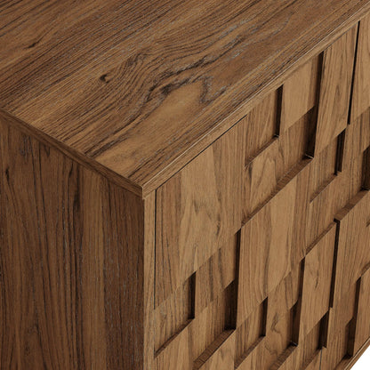 Archuleta 59 Inch 4 Door Geometric Sideboard by Evans & Londeen in walnut. Made from unique in a traditional style.