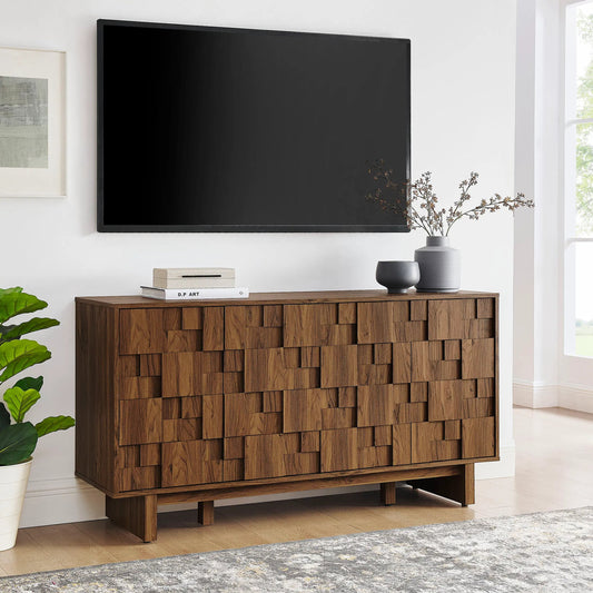 Archuleta 59 Inch 4 Door Geometric Sideboard by Evans & Londeen in walnut. Made from unique in a traditional style.