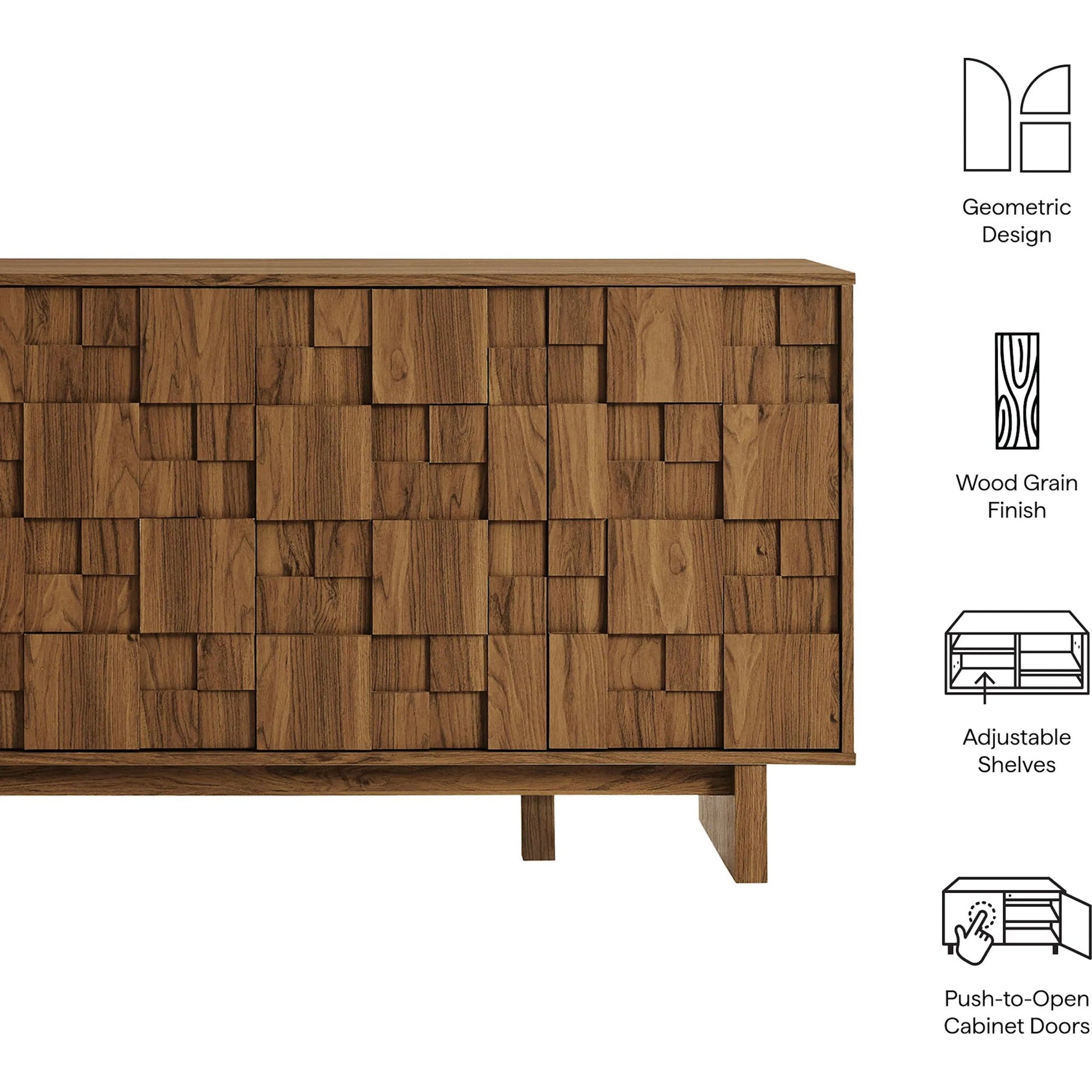 Archuleta 59 Inch 4 Door Geometric Sideboard by Evans & Londeen in walnut. Made from unique in a traditional style.