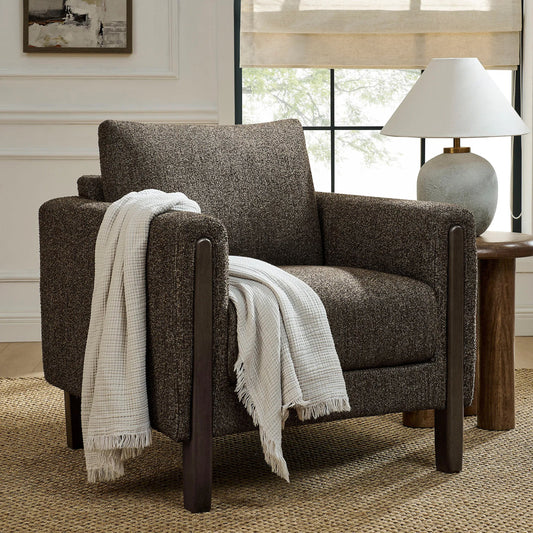 Aibonito Boucle Accent Armchair by Evans & Londeen. Made from boucle fabric in a transitional style.