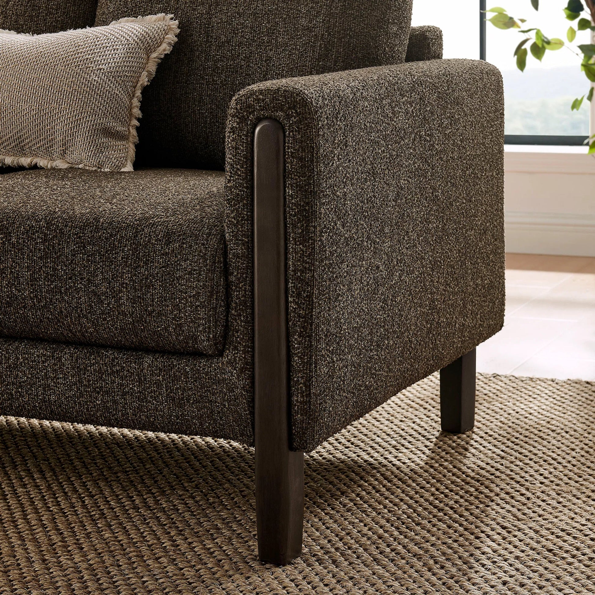 Aibonito Boucle Sofa by Evans & Londeen. Made from boucle fabric in a transitional style.