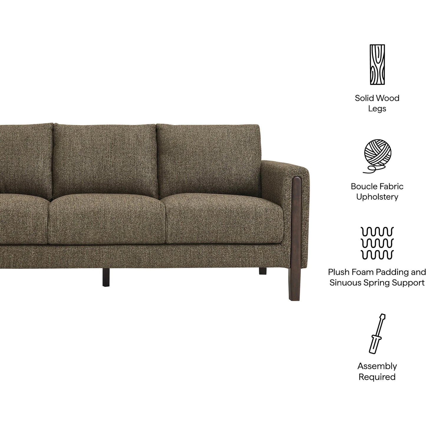 004 SI-2519855 | Additional Silo | Aibonito Boucle Sofa by Evans & Londeen. Made from boucle fabric in a transitional style.