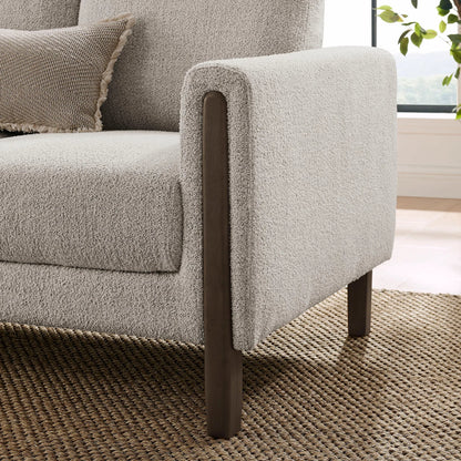 Aibonito Boucle Sofa by Evans & Londeen. Made from boucle fabric in a transitional style.