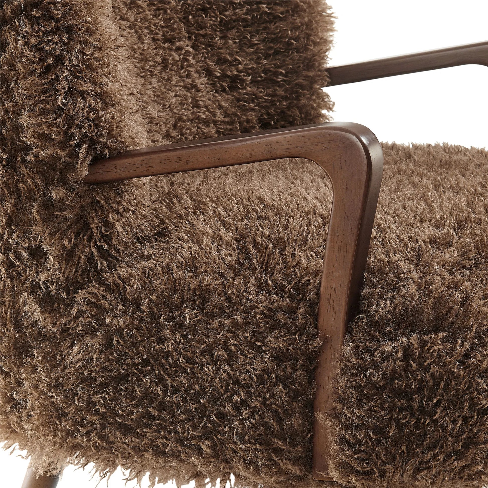 Edgar Faux Shearling Accent Armchair by Evans & Londeen. Made from faux shearling in a eclectic & global style.