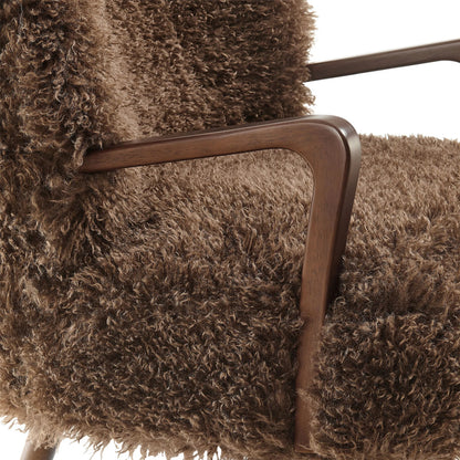 Edgar Faux Shearling Accent Armchair by Evans & Londeen. Made from faux shearling in a eclectic & global style.