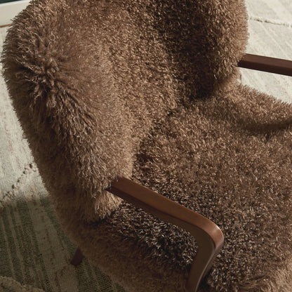 Edgar Faux Shearling Accent Armchair by Evans & Londeen. Made from faux shearling in a eclectic & global style.