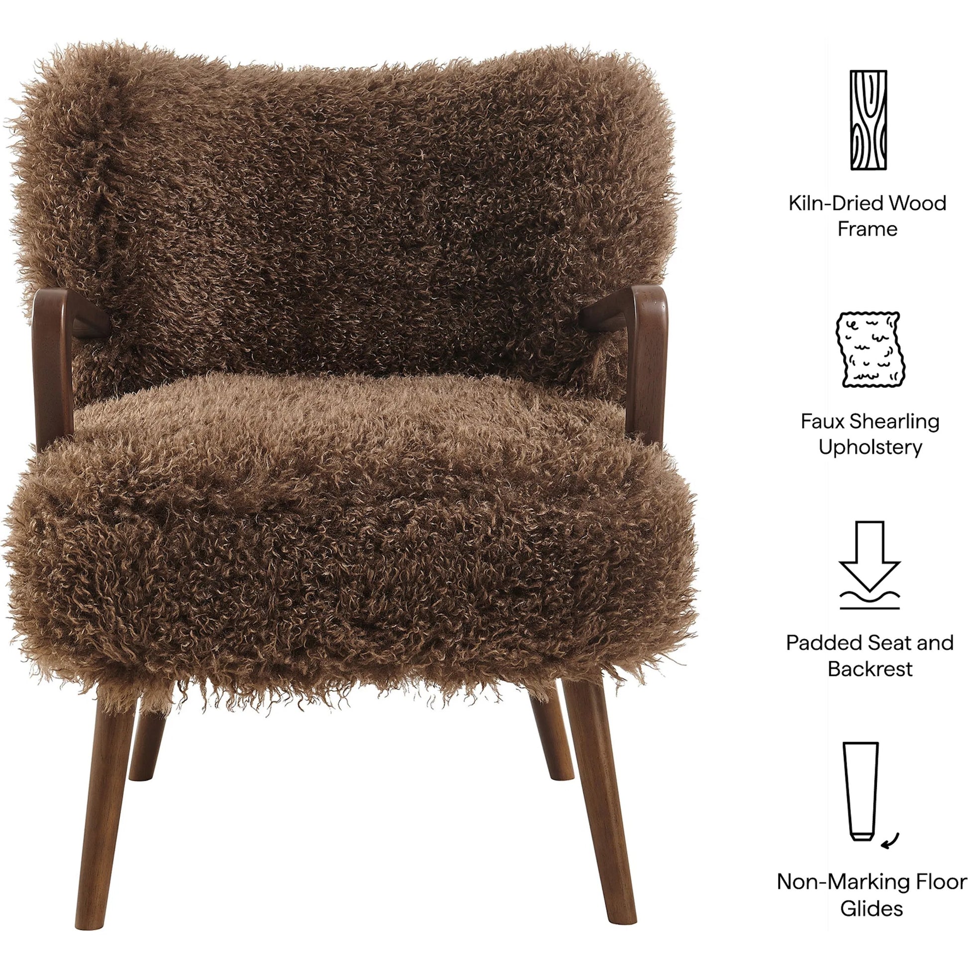 Edgar Faux Shearling Accent Armchair by Evans & Londeen. Made from faux shearling in a eclectic & global style.