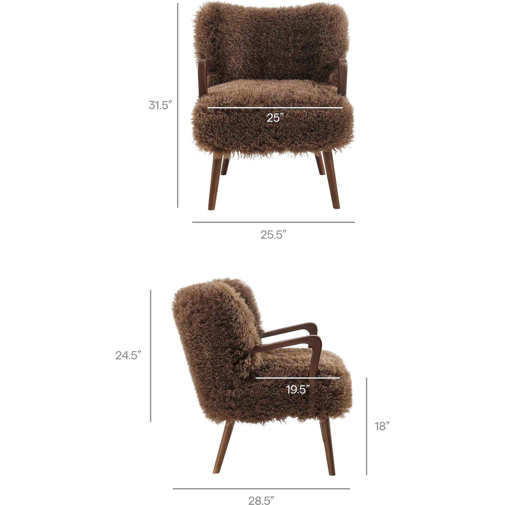 Edgar Faux Shearling Accent Armchair by Evans & Londeen. Made from faux shearling in a eclectic & global style.