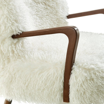 Edgar Faux Shearling Accent Armchair by Evans & Londeen. Made from faux shearling in a eclectic & global style.