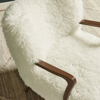 Edgar Faux Shearling Accent Armchair by Evans & Londeen. Made from faux shearling in a eclectic & global style.