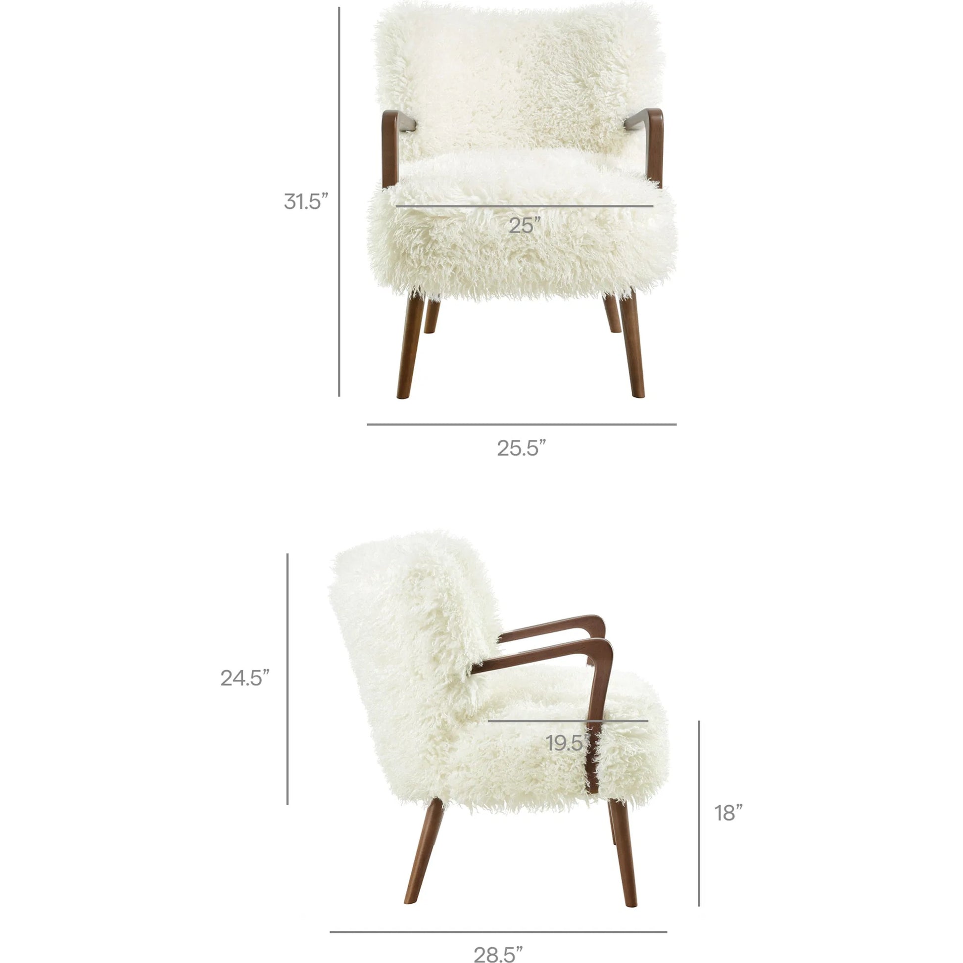 Edgar Faux Shearling Accent Armchair by Evans & Londeen. Made from faux shearling in a eclectic & global style.