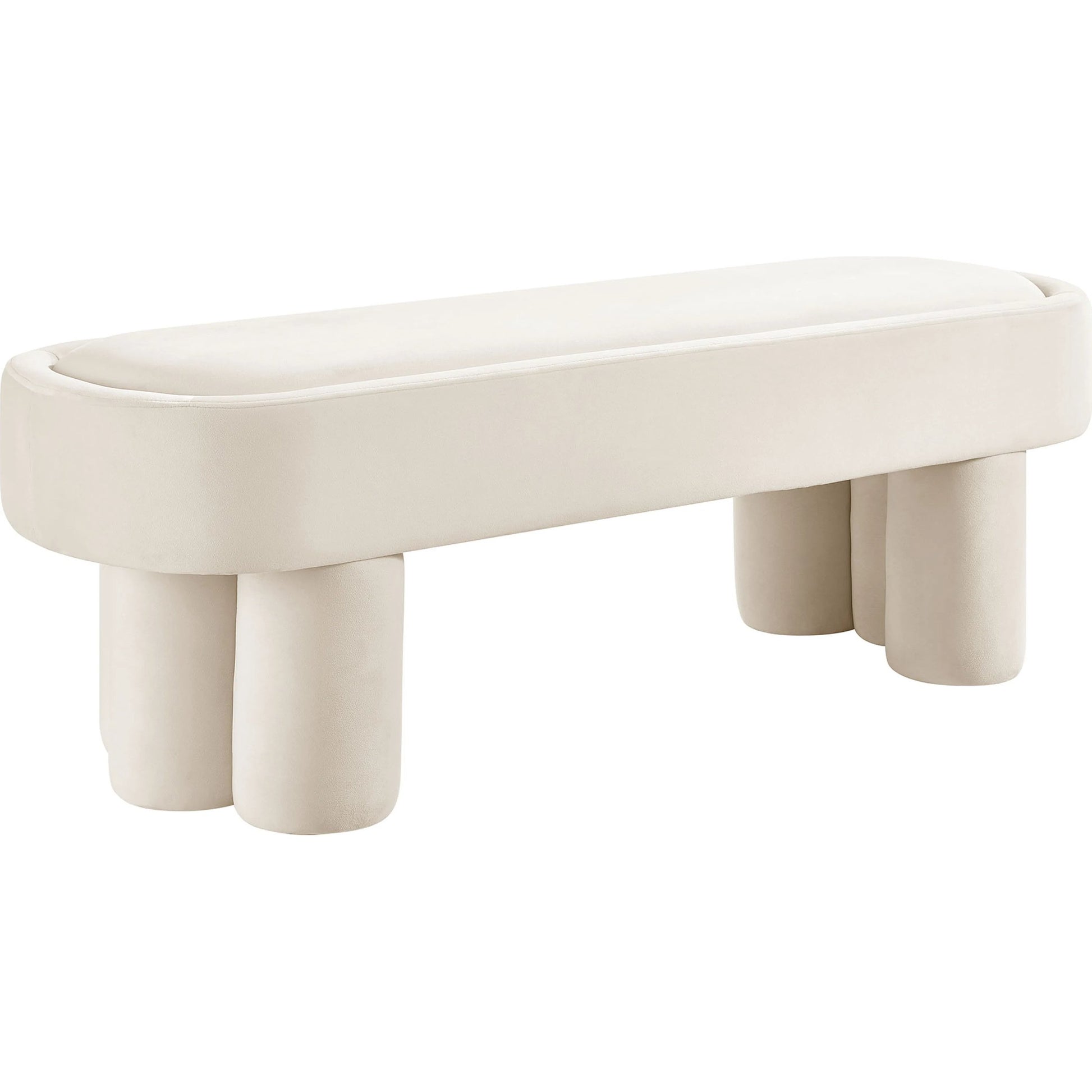 Atchison Oval Accent Bench by Evans & Londeen. Made from performance velvet in a transitional style.