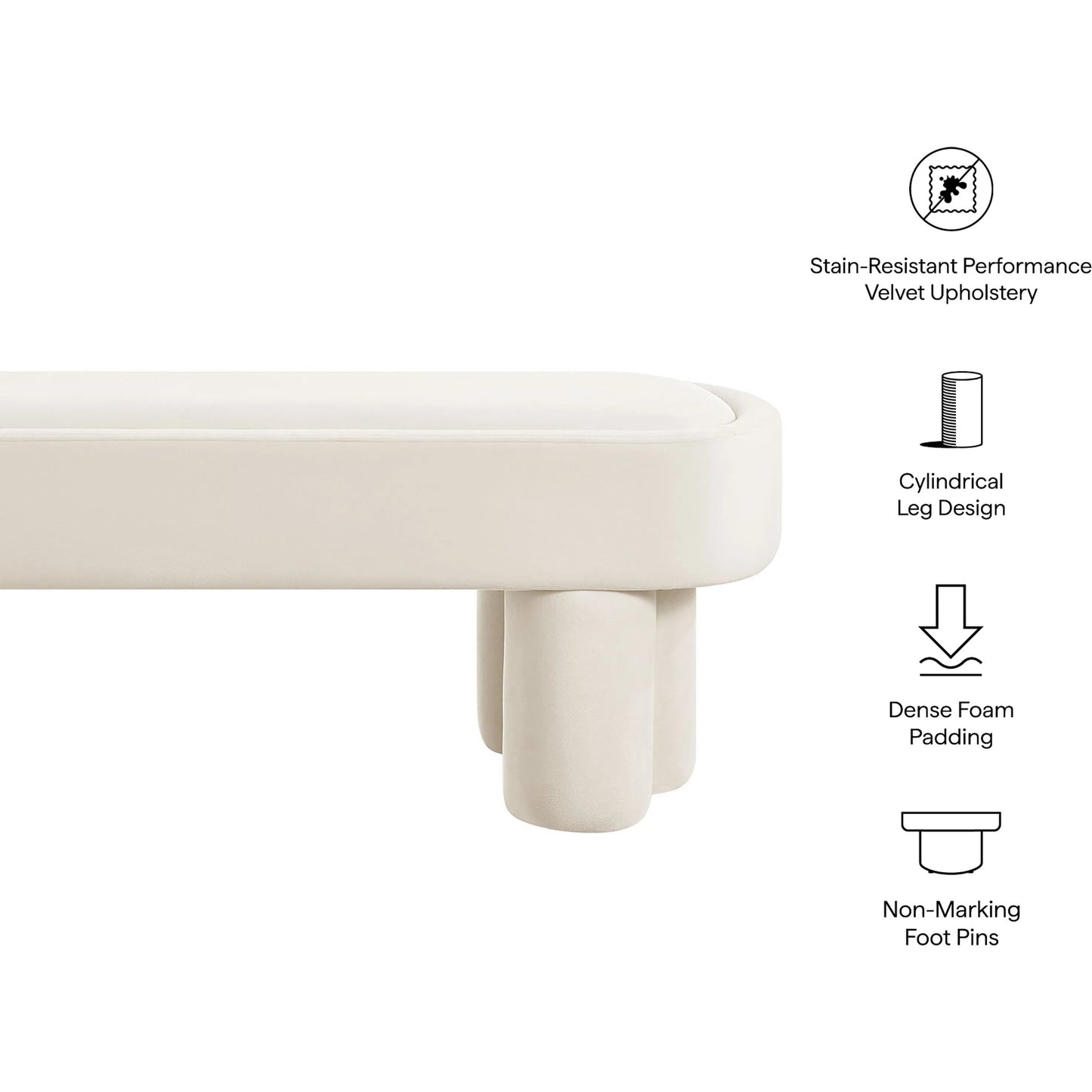 005 SI-2519907 | Additional Silo | Atchison Oval Accent Bench by Evans & Londeen. Made from performance velvet in a transitional style.