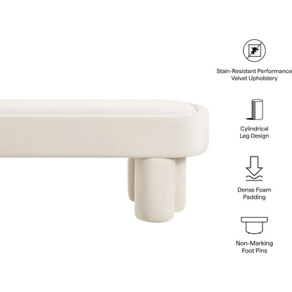 Atchison Oval Accent Bench by Evans & Londeen. Made from performance velvet in a transitional style.