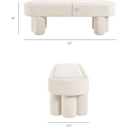 Atchison Oval Accent Bench by Evans & Londeen. Made from performance velvet in a transitional style.