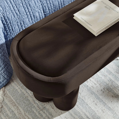 Atchison Oval Accent Bench by Evans & Londeen. Made from performance velvet in a transitional style.
