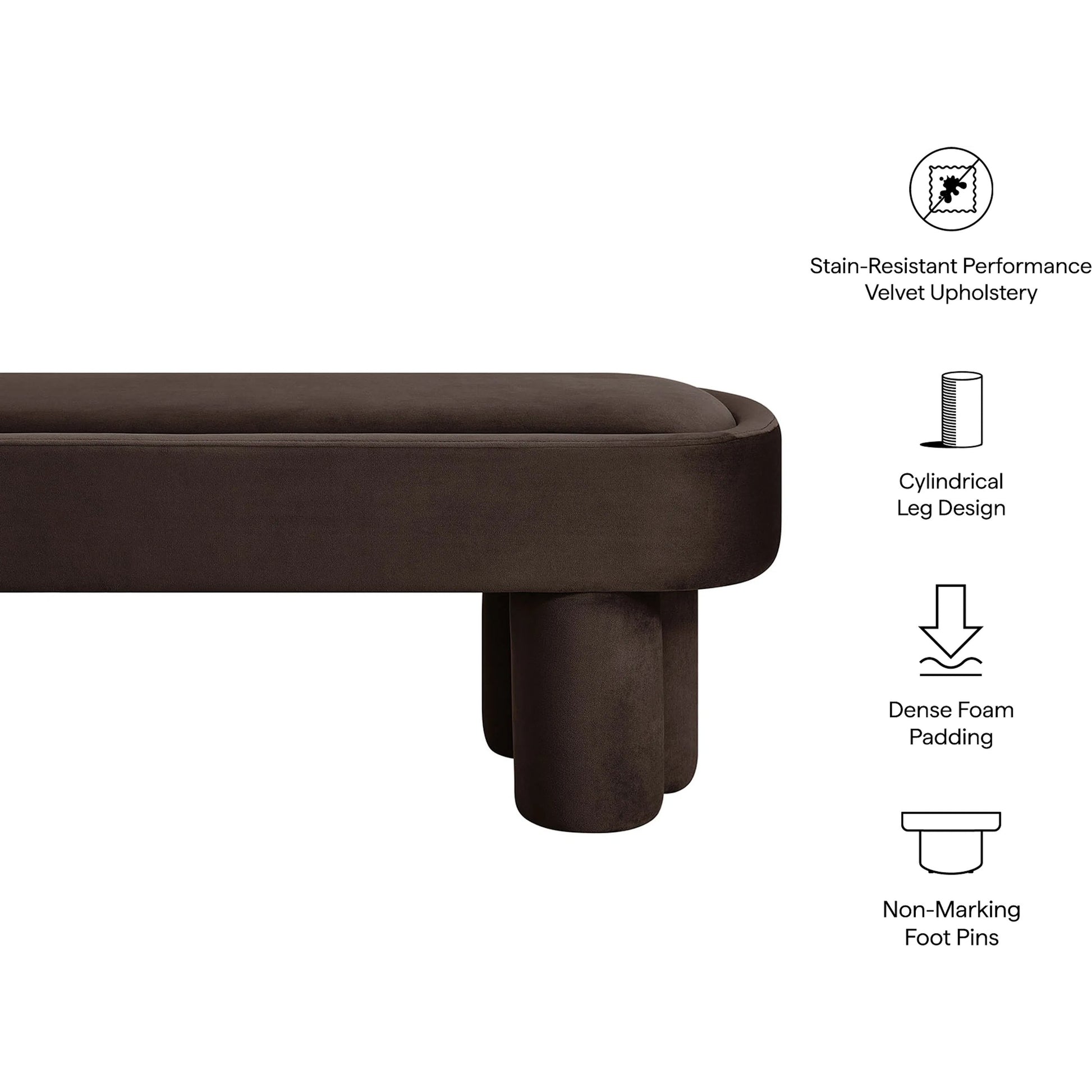 Atchison Oval Accent Bench by Evans & Londeen. Made from performance velvet in a transitional style.