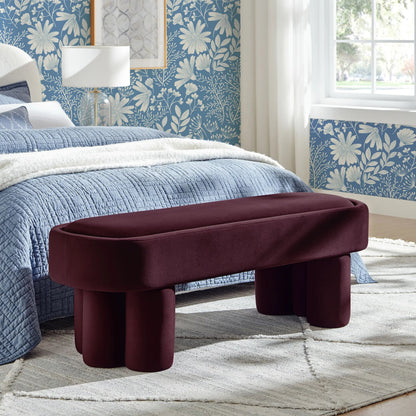 Atchison Oval Accent Bench by Evans & Londeen. Made from performance velvet in a transitional style.