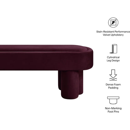 Atchison Oval Accent Bench by Evans & Londeen. Made from performance velvet in a transitional style.