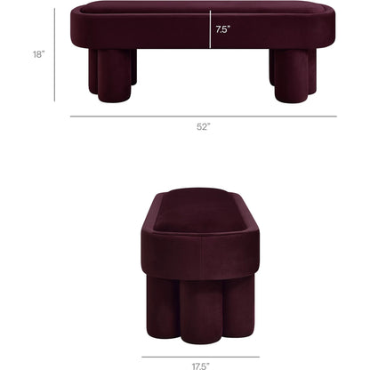 Atchison Oval Accent Bench by Evans & Londeen. Made from performance velvet in a transitional style.