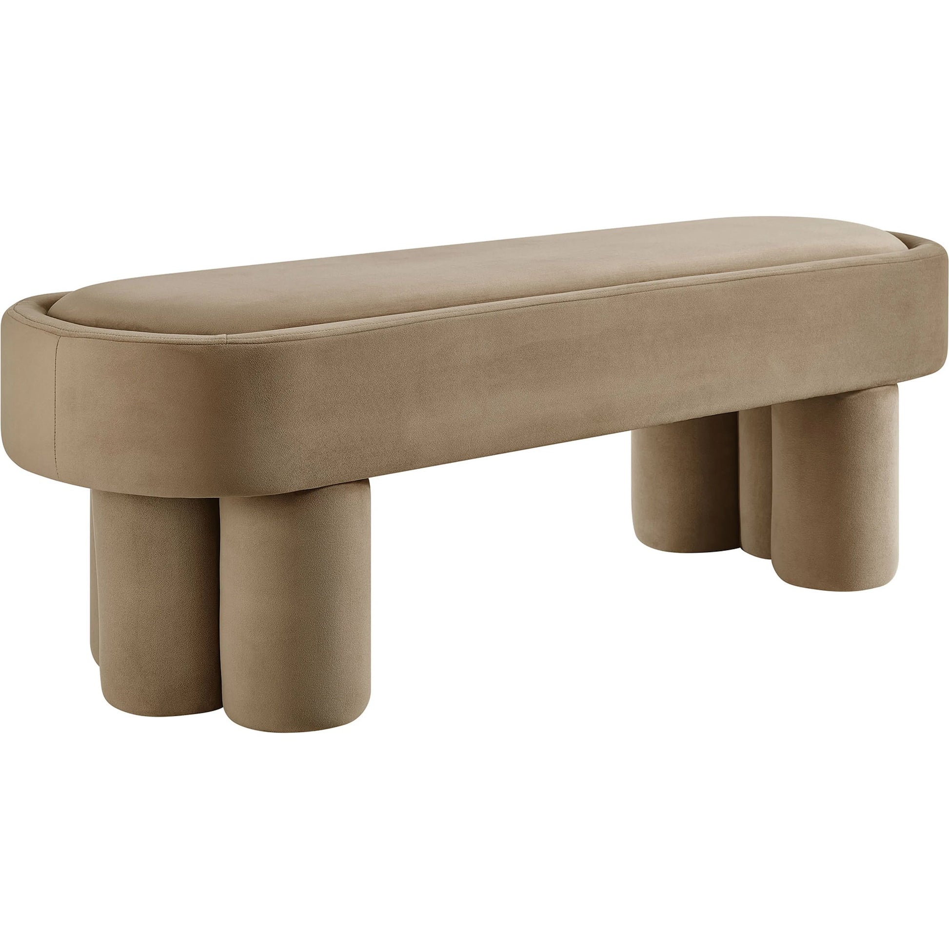 Atchison Oval Accent Bench by Evans & Londeen. Made from performance velvet in a transitional style.