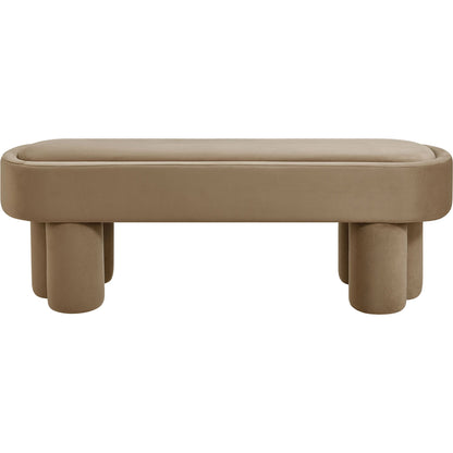 Atchison Oval Accent Bench by Evans & Londeen. Made from performance velvet in a transitional style.