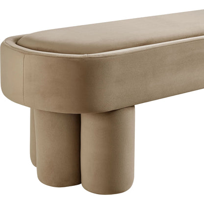Atchison Oval Accent Bench by Evans & Londeen. Made from performance velvet in a transitional style.