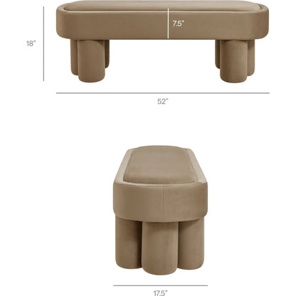 Atchison Oval Accent Bench by Evans & Londeen. Made from performance velvet in a transitional style.