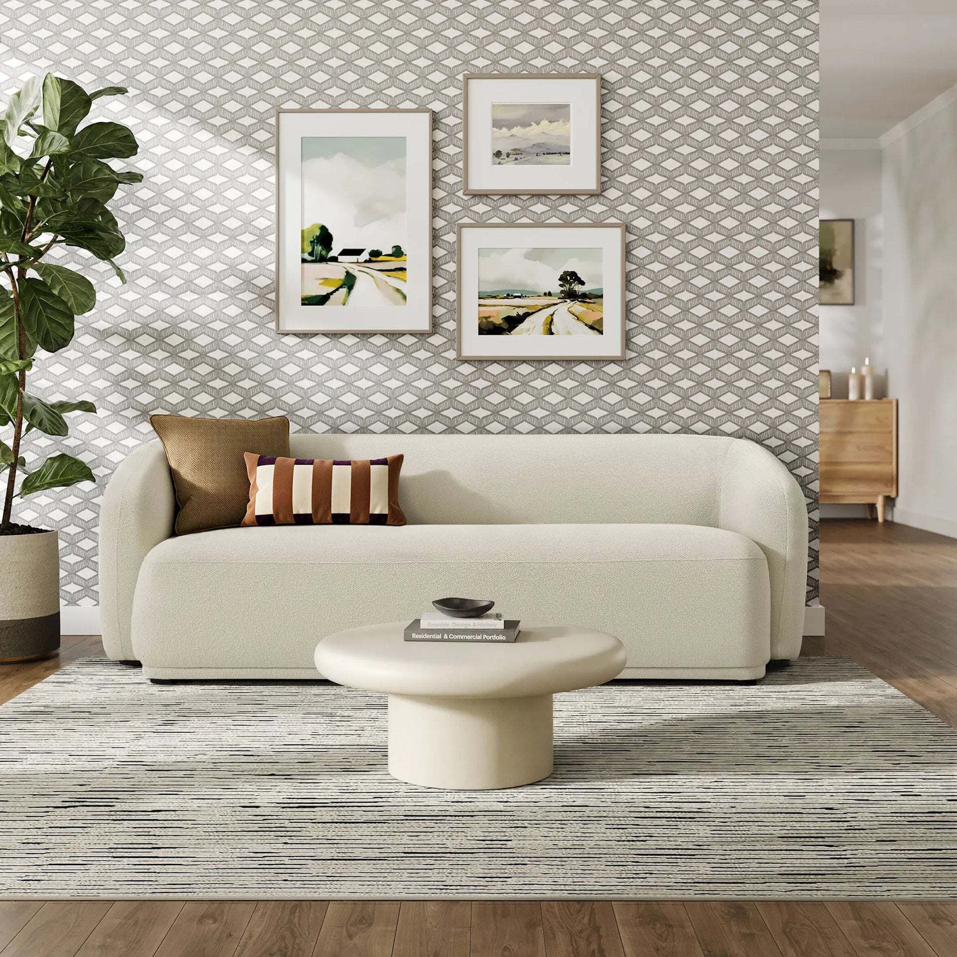 Gardner 88" Boucle Sofa by Evans & Londeen. Made from boucle fabric in a transitional style.