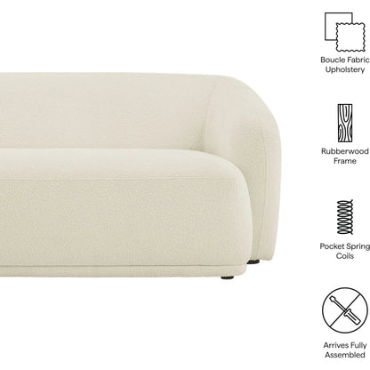 Gardner 88" Boucle Sofa by Evans & Londeen. Made from boucle fabric in a transitional style.