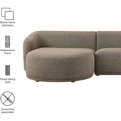 Gardner 2 Piece Boucle Modular Sofa with Chaise by Evans & Londeen. Made from boucle fabric in a transitional style.