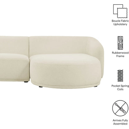 Gardner 2 Piece Boucle Modular Sofa with Chaise by Evans & Londeen. Made from boucle fabric in a transitional style.