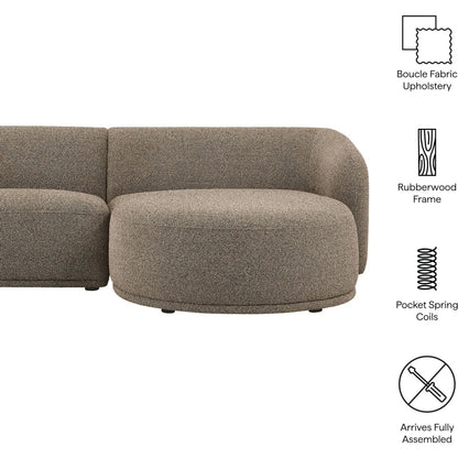 Gardner 2 Piece Boucle Modular Sofa with Chaise by Evans & Londeen. Made from boucle fabric in a transitional style.