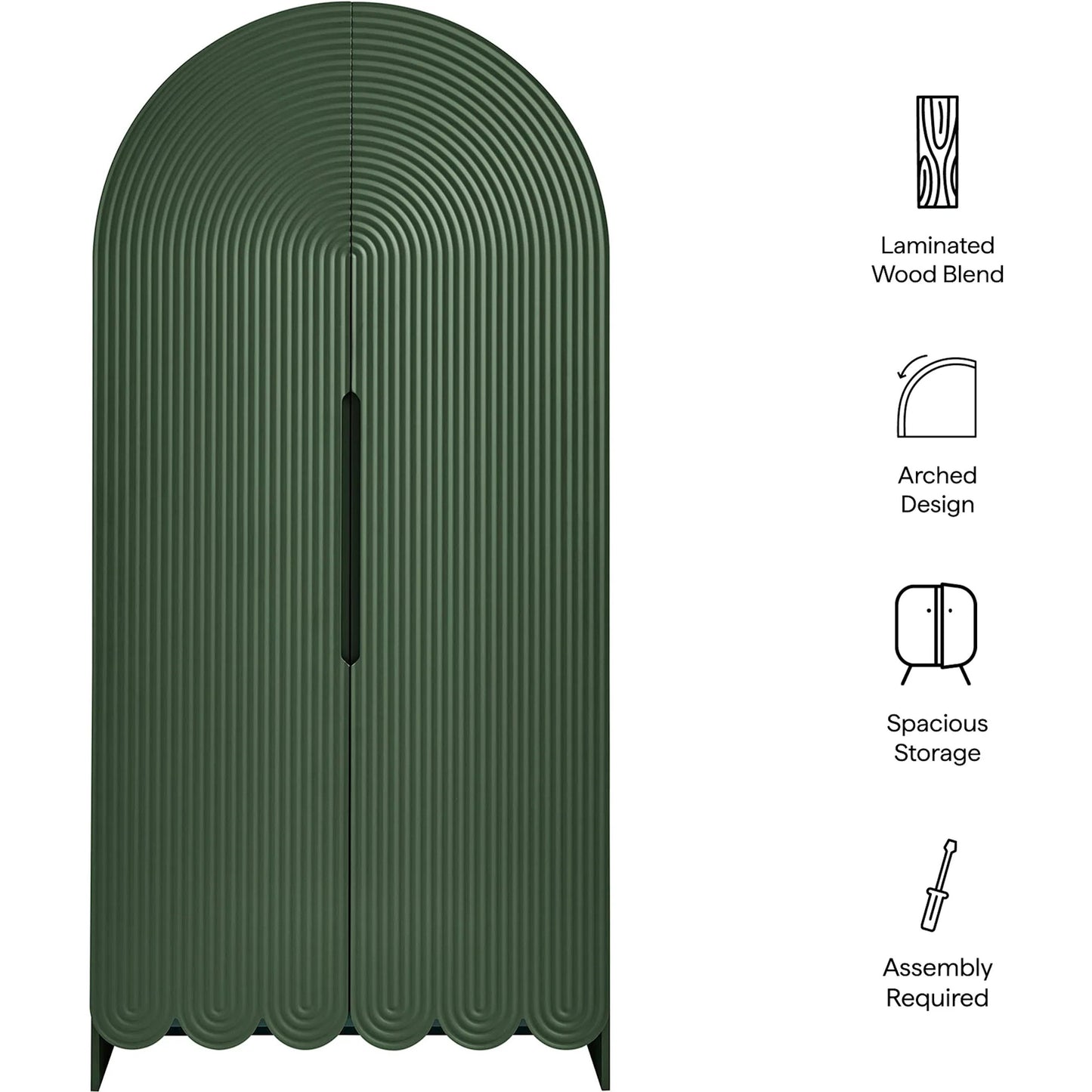 005 SI-2519919 | Additional Silo | Champaign 78" Fluted and Scalloped Arched Storage Cabinet by Evans & Londeen. Made from unique in a eclectic & global style.