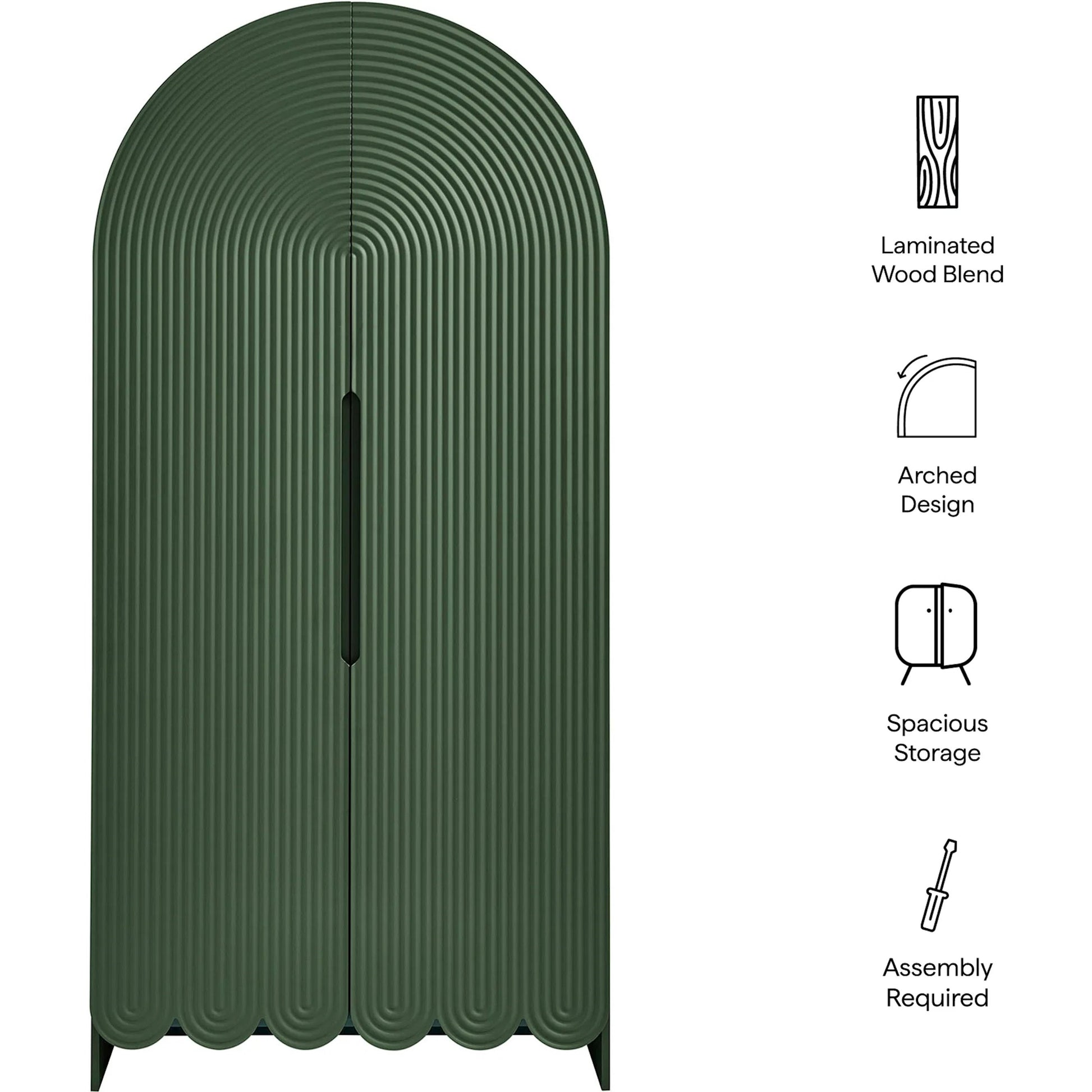 Champaign 78" Fluted and Scalloped Arched Storage Cabinet by Evans & Londeen. Made from unique in a eclectic & global style.