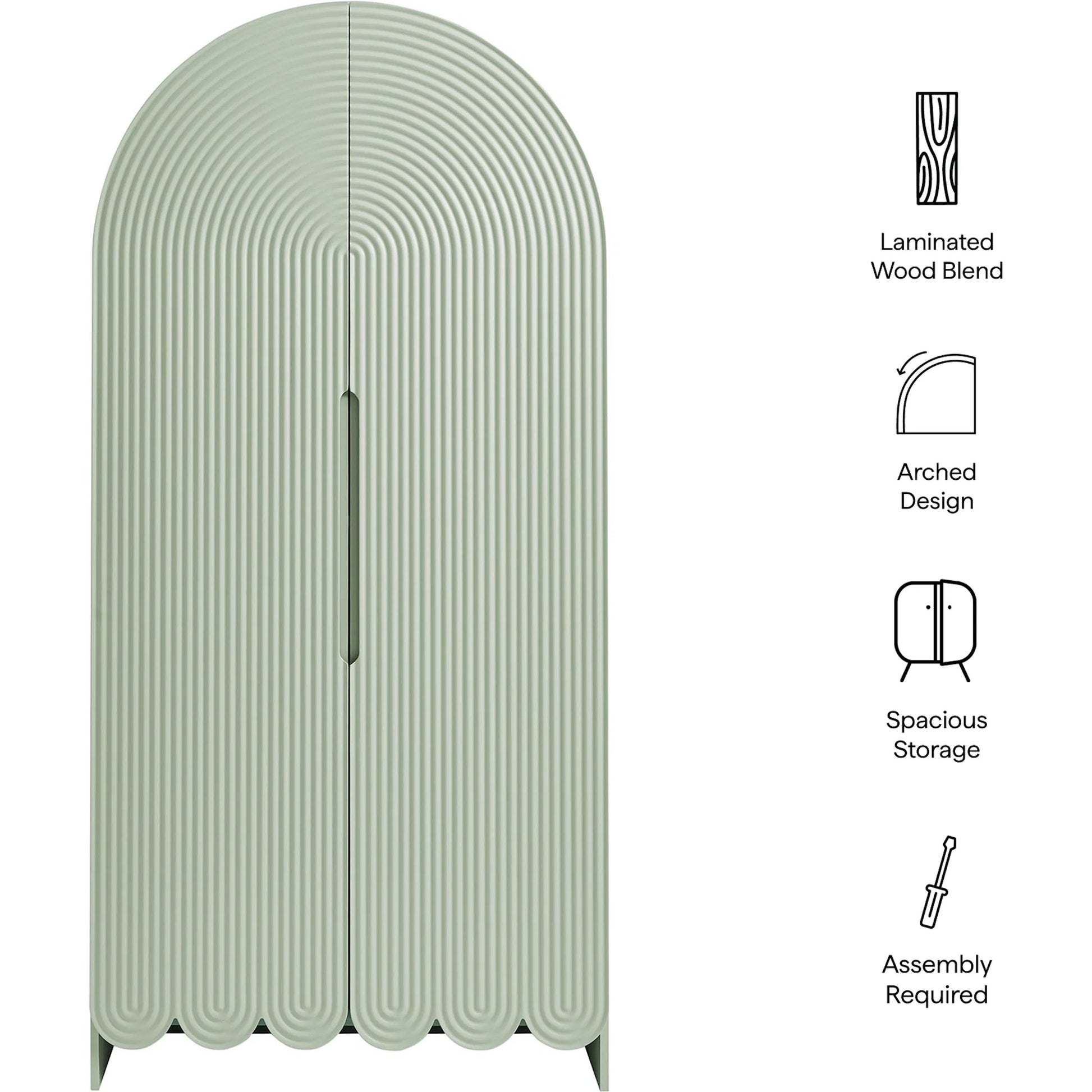 Champaign 78" Fluted and Scalloped Arched Storage Cabinet by Evans & Londeen. Made from unique in a eclectic & global style.
