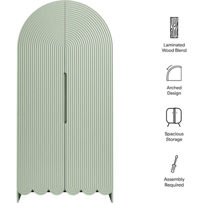 Champaign 78" Fluted and Scalloped Arched Storage Cabinet by Evans & Londeen. Made from unique in a eclectic & global style.